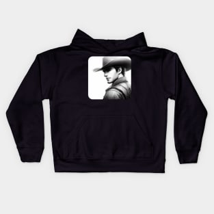 Pencil Sketch - Man #16 Kids Hoodie